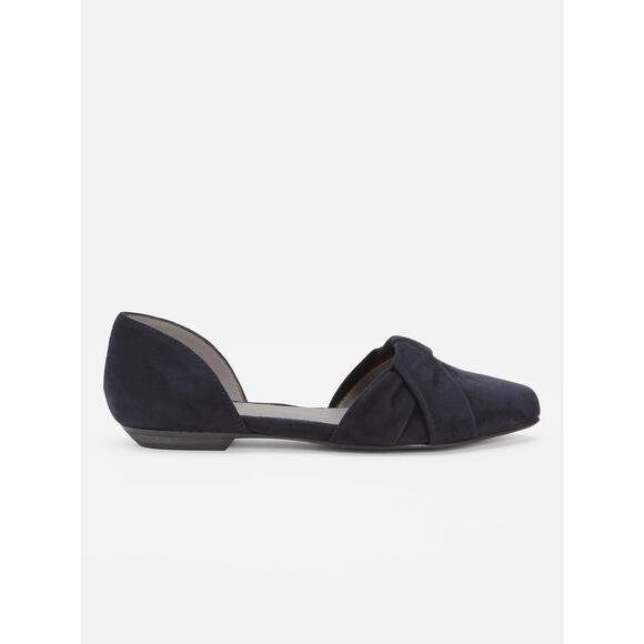 EILEEN FISHER Fuller Suede d'Orsay Flat Black Pointed Toe Leather Shoes 8 EUC - Picture 5 of 13